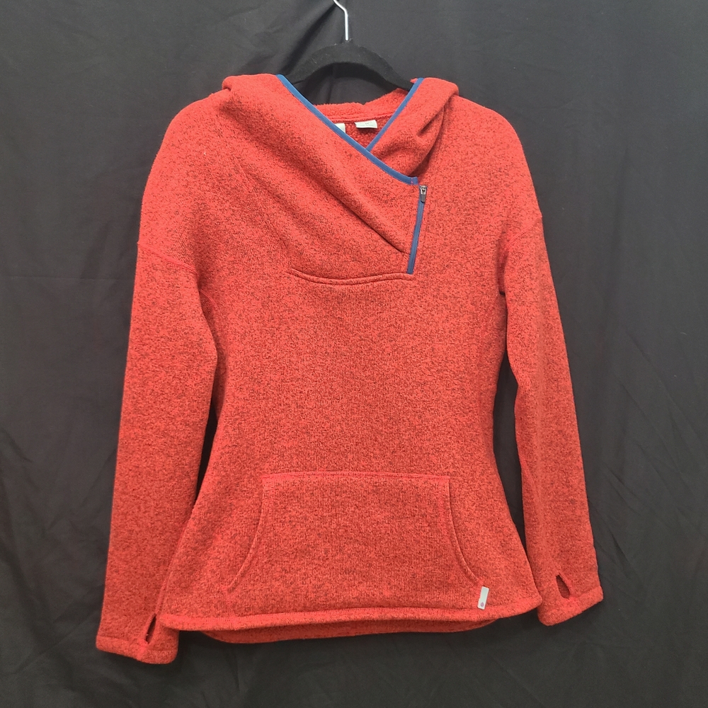 Stio Red/Orange Women's Pullover Sewater With Blue Accents